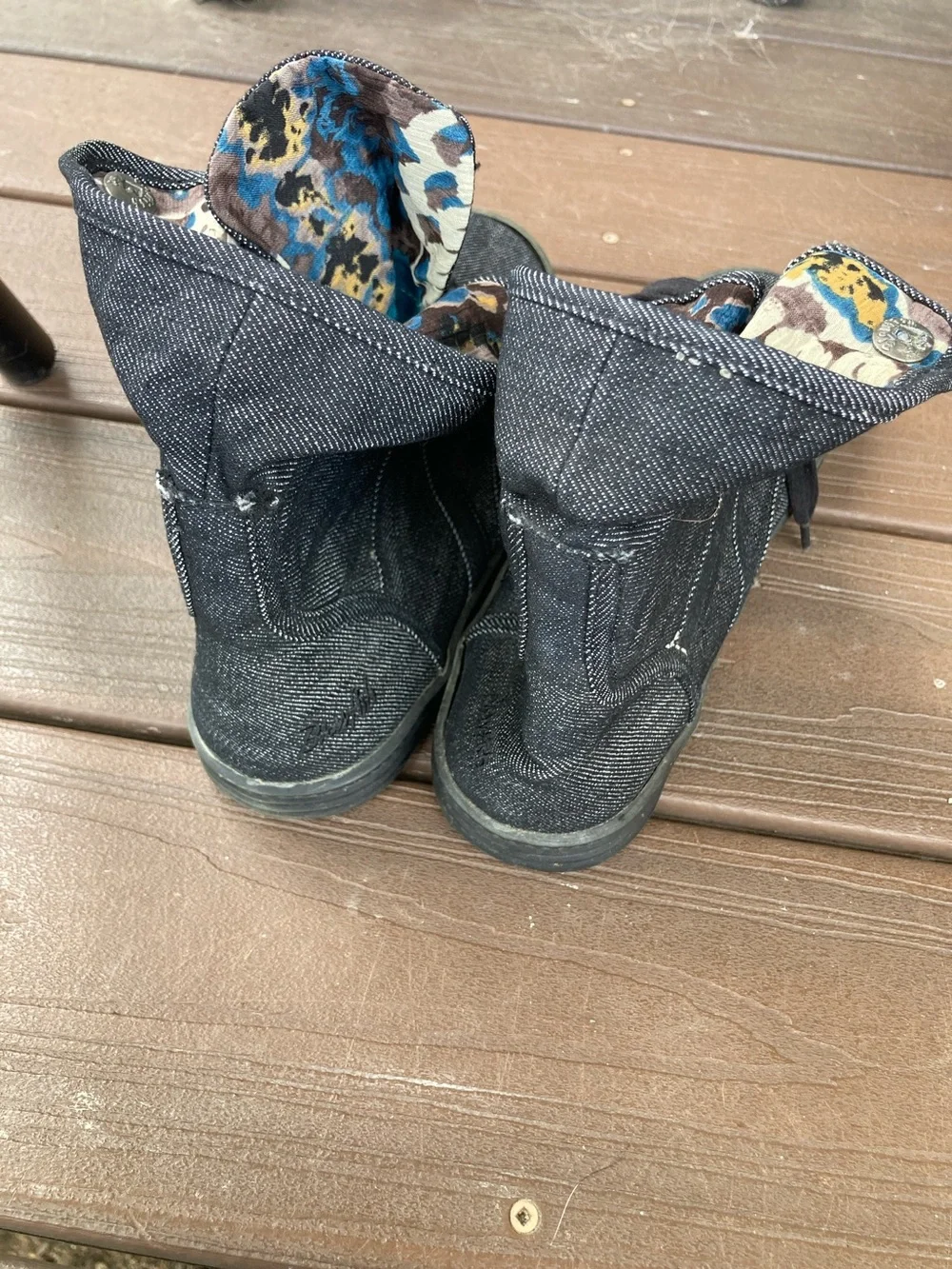 Blowfish Malibu Women’s Black Canvas Foldover Hi- Top Sneakers with Turquoise